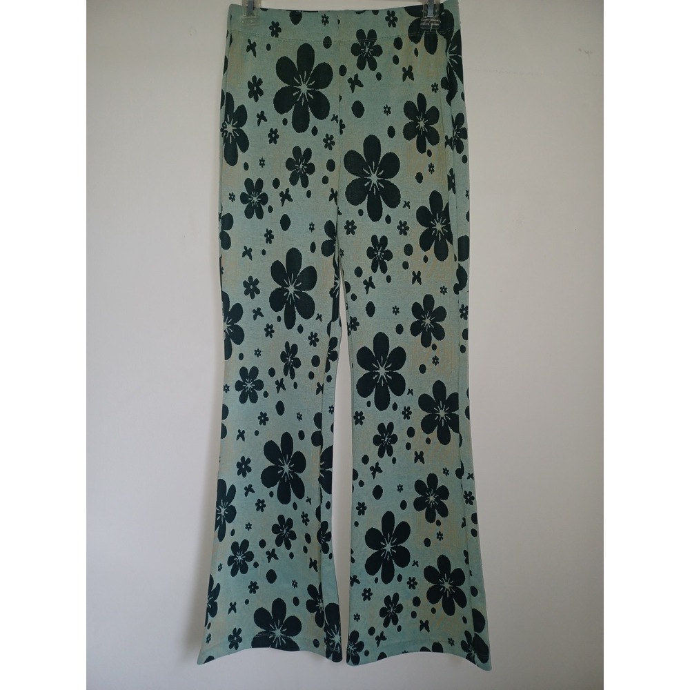 Urban Outfitters Pants Womens Med Green Bryn Floral Pull On Flare‎ Boho Hippie